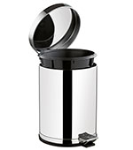 Lixeira com Pedal e Recipiente Interno, Corpo e Tampa
 em 
Aço Inox 15L