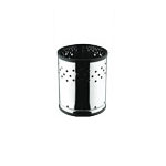 Cesto para Lixo com Corpo em Aço Inox Perfurado e Aro em Polipropileno Preto 7L