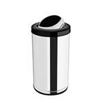 Cesto para Lixo com Tampa Basculante, Corpo em Aço Inox e Aro em Polipropileno 20L