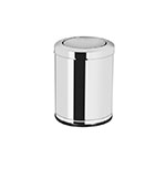 Cesto para Lixo com Tampa Basculante, Corpo em Aço Inox e Aro em ABS Cromado 15L