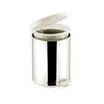 Lixeira com Pedal e Recipiente Interno, Corpo em Aço Inox e Tampa em Polipropileno 10,5L